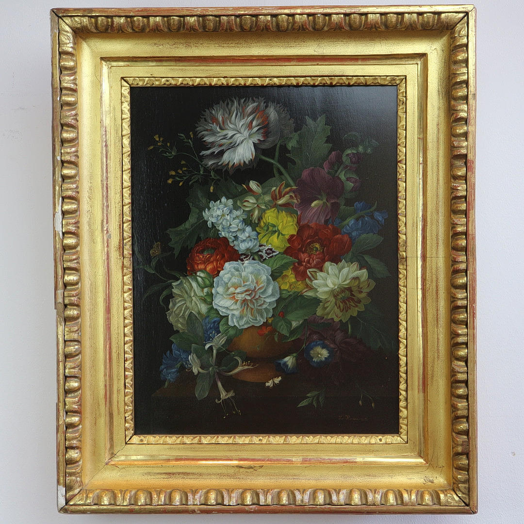 LINA KRAUSE. ÖLGEMÄLDE BLUMENSTILLLEBEN.