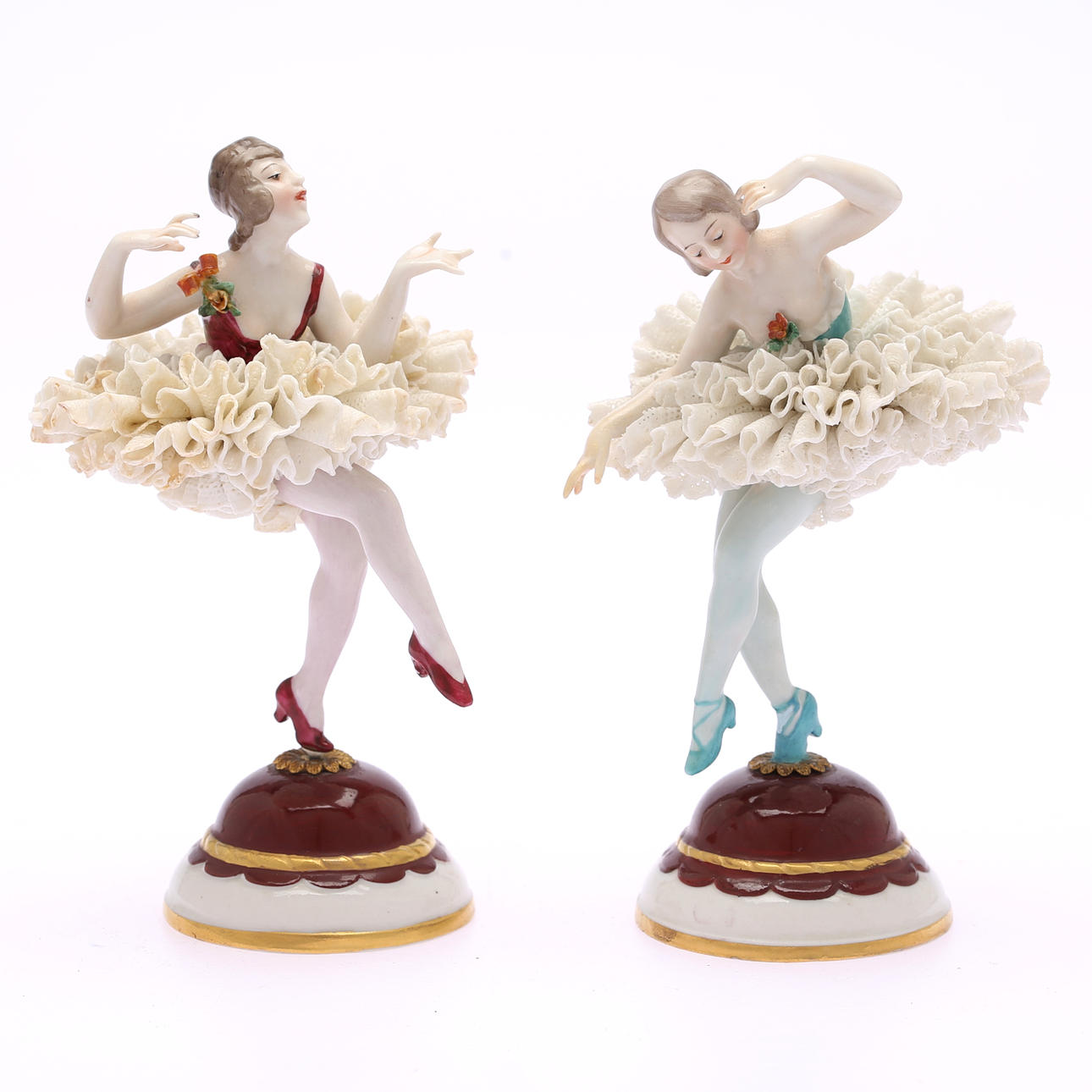 FIGURINES, a pair, ballerinas, Dresden.
