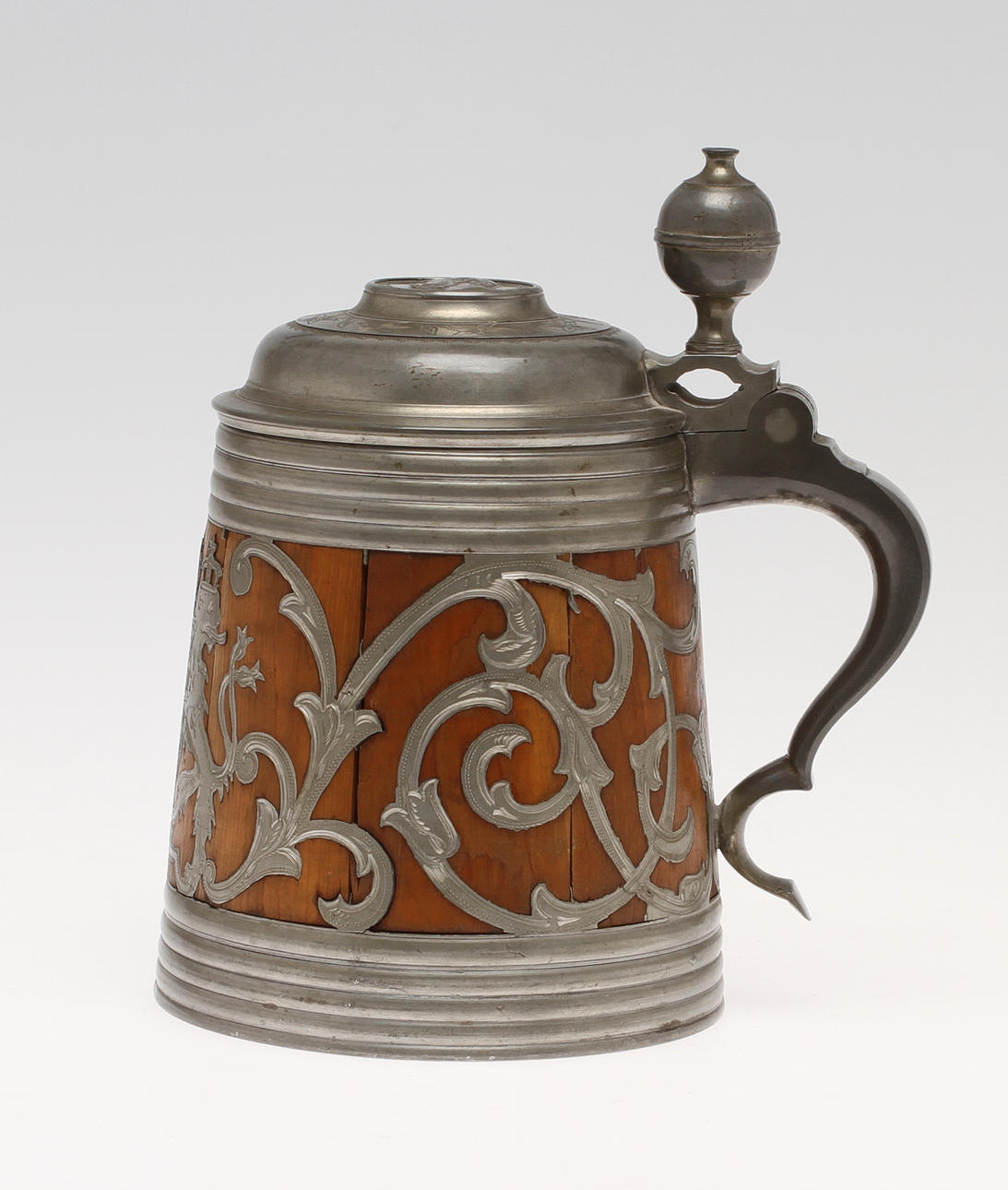 STOP, tenn samt trä, F Santesson Stockholm år 1900.