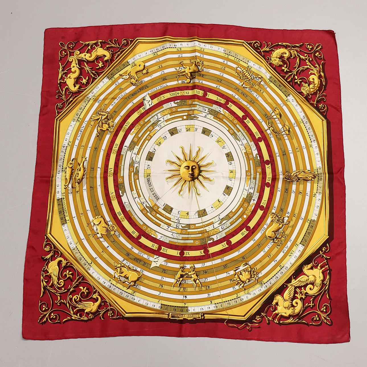 HERMES, Schal, Dies et Hore, Seide, Paris.