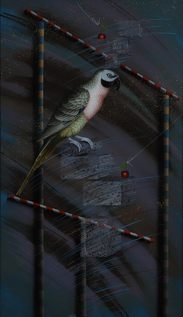 VLADIMIR BECK. Öl auf Glas, signiert.