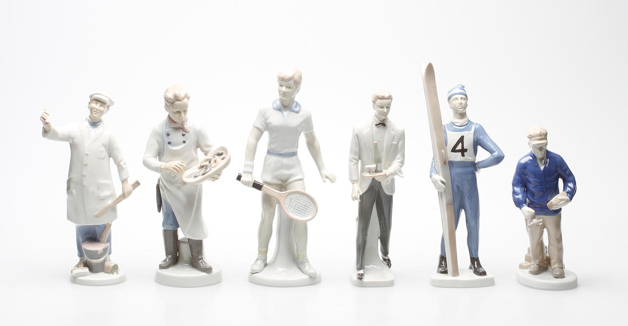 FIGURINER, 6 st, Lippelsdorf, GDR, 1900-TAL.