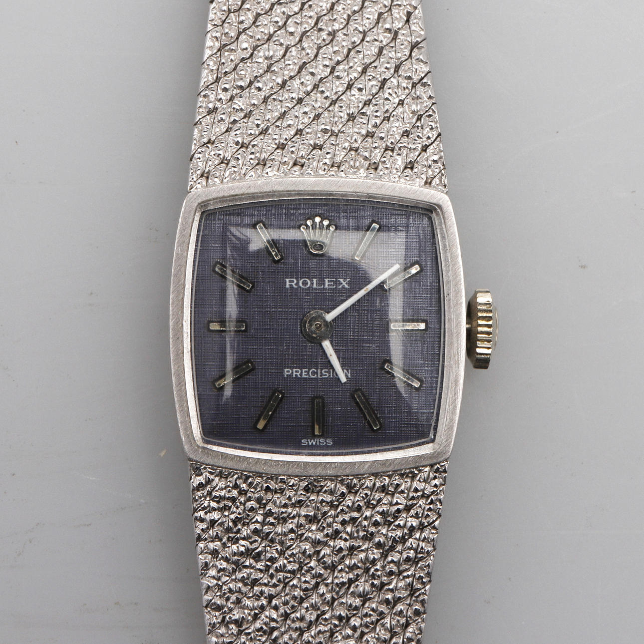 ROLEX. DAM ARMBANDSUR, VITT GULD 1973.