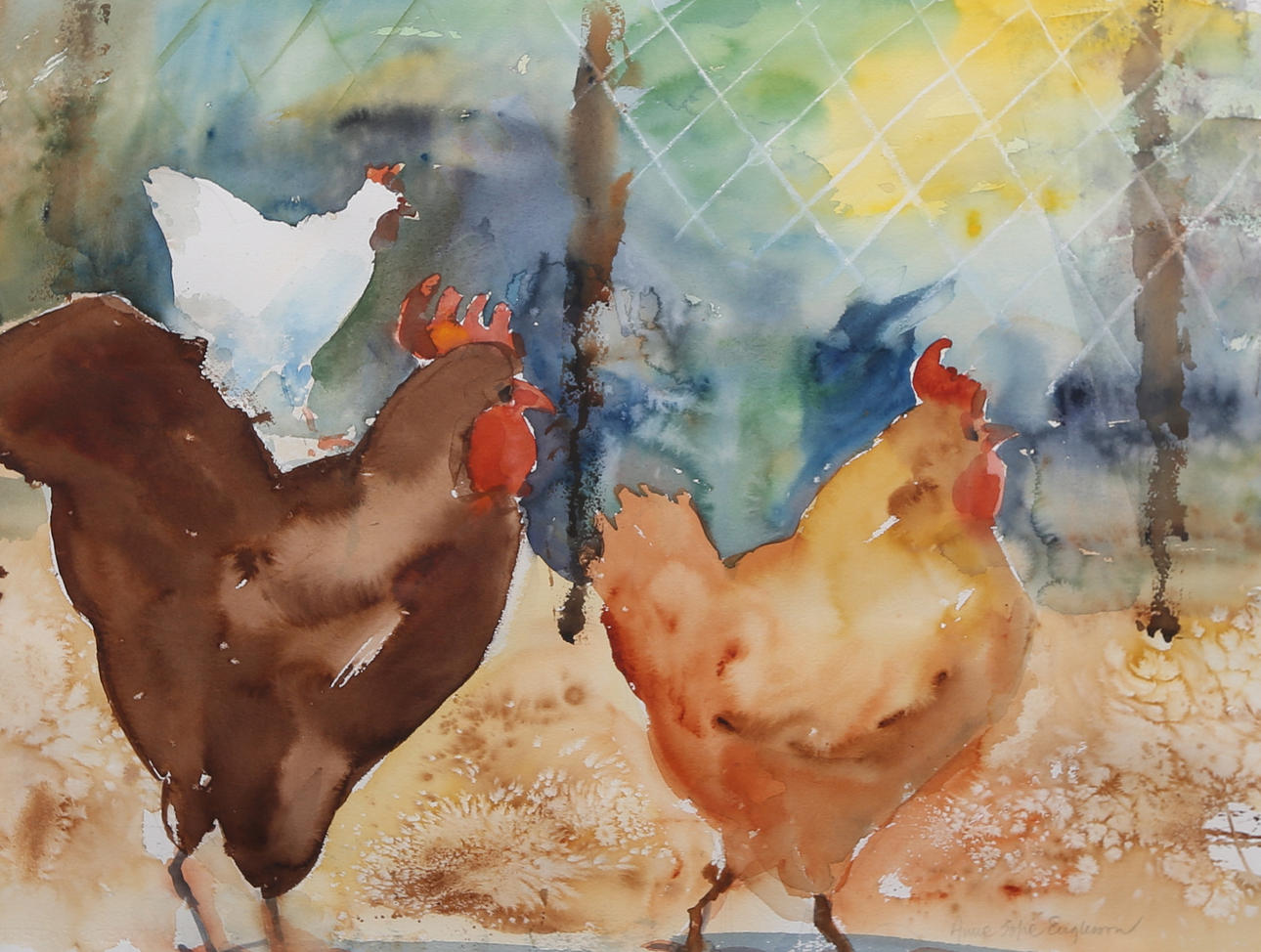 ANNE SOFIE ENGLESSON. Watercolor, signed.