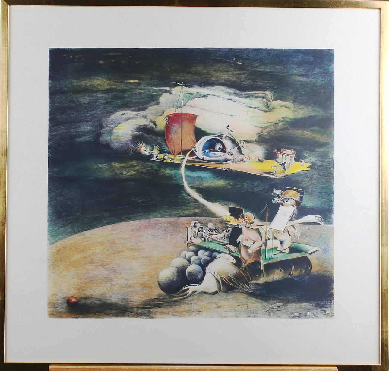 SVEN-ERIC JOHANSSON. Komposition. Färglitografi. Signerad och daterad 1977, numrerad 84/210.