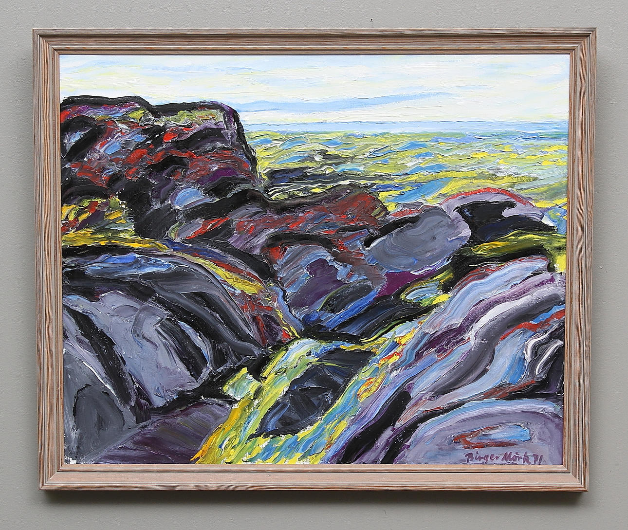 BIRGER MÖRK. Kustlandskap. Olja på duk. Signerad och daterad -714.