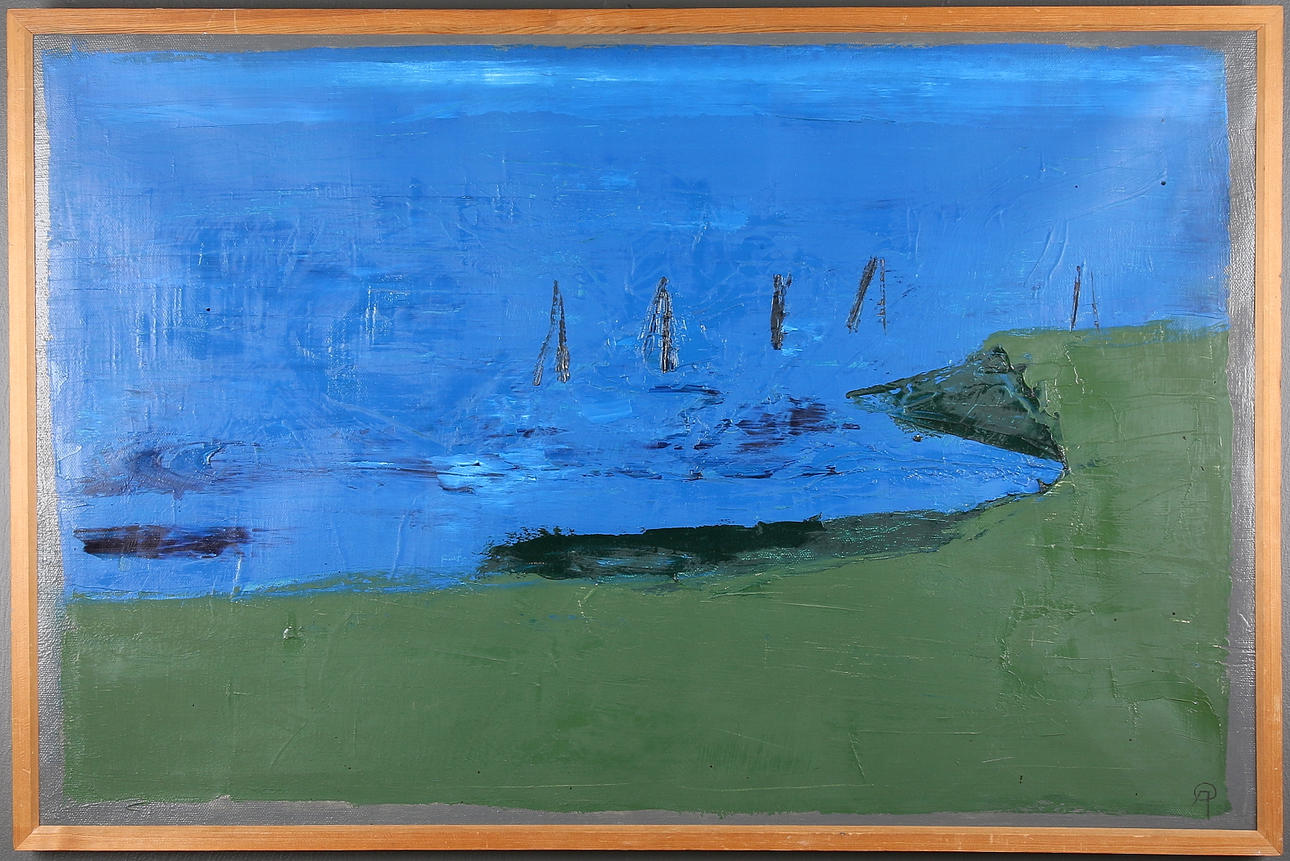 ARNE OLSSON. "Dyktalben", olja på duk, monogramsignerad.