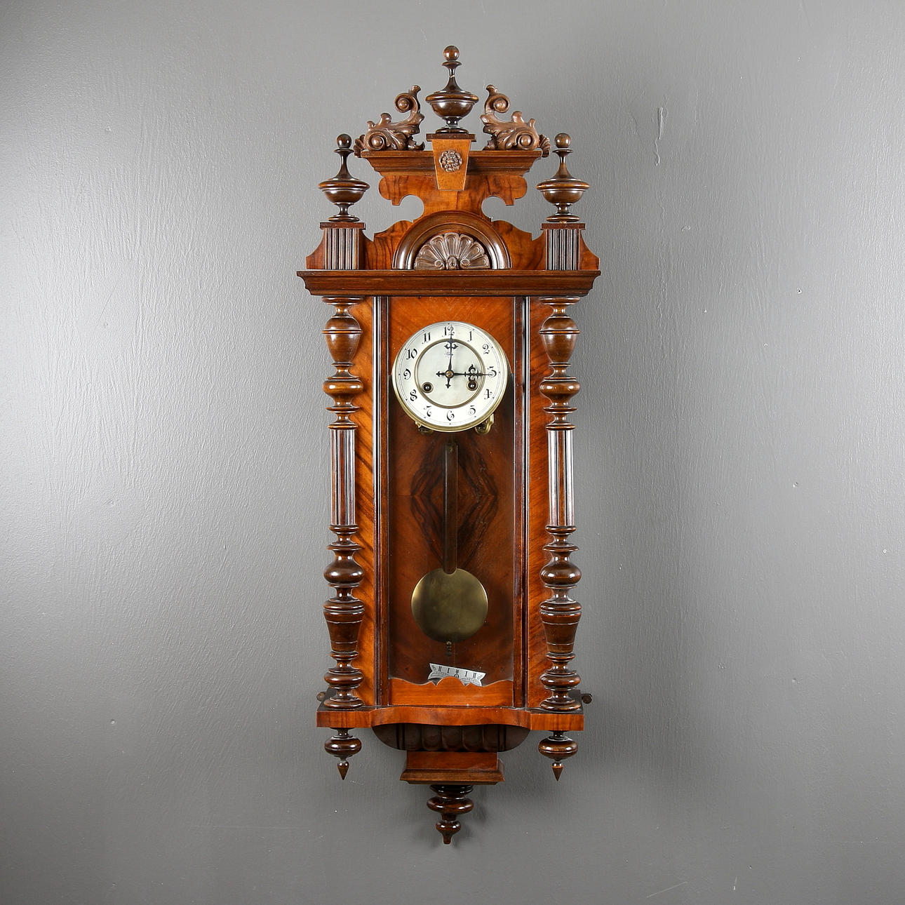 VÄGGPENDYL, nyrenässans, Junghans, tidigt 1900-tal.