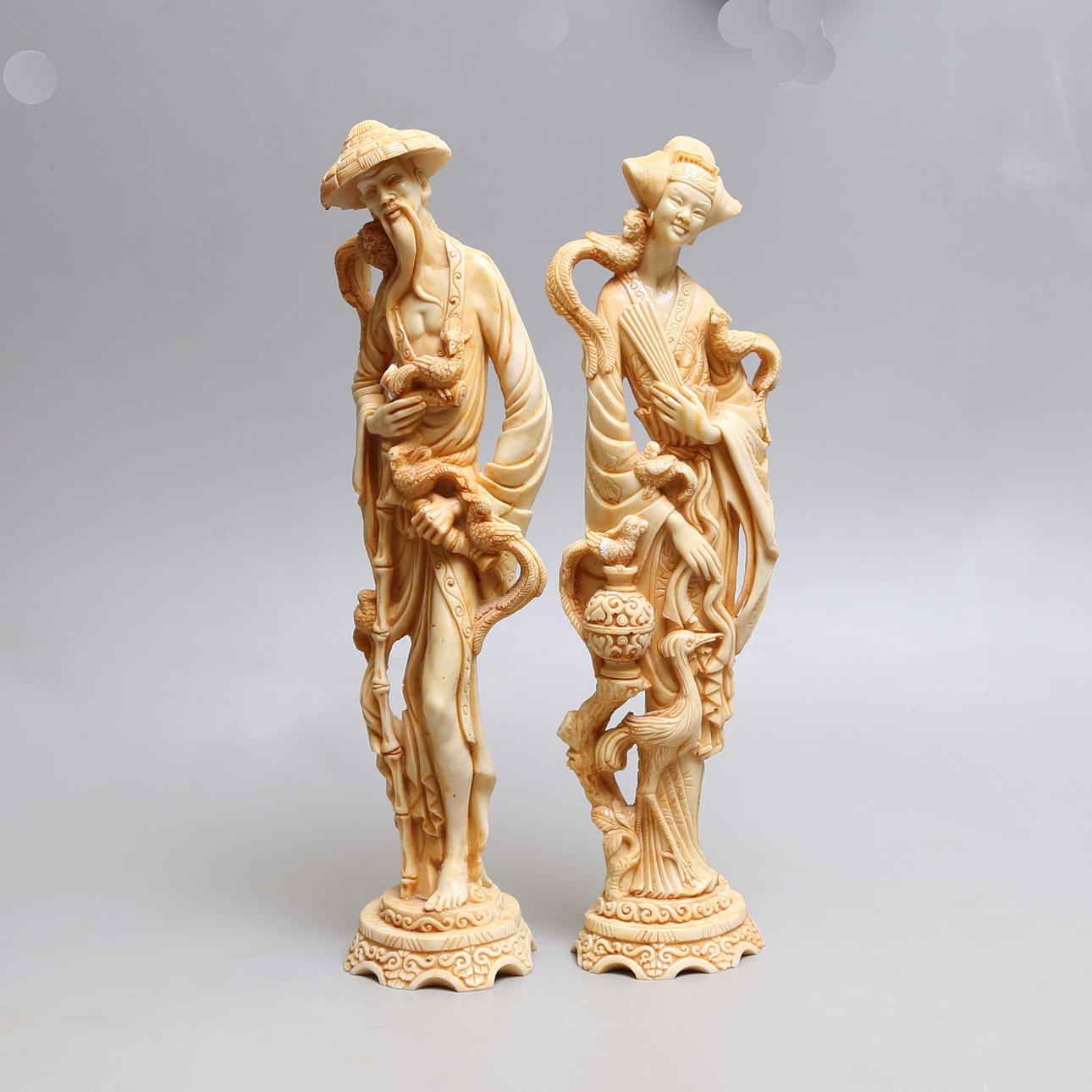 FIGURAS, 2 piezas, plastilina, China, 1900.