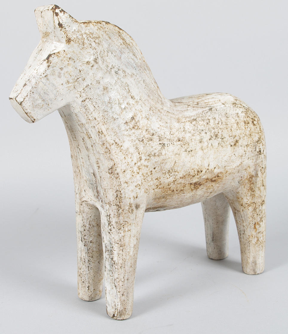 DALAHÄST, vitmålad gjutjärn.
