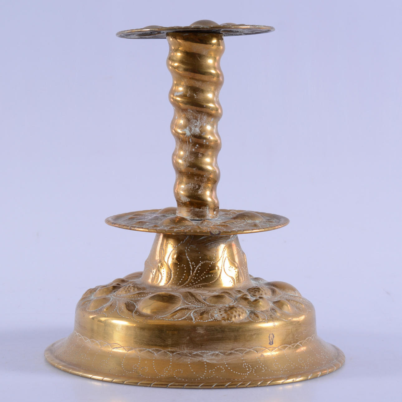 LJUSSTAKE, mässing, barock, 17/1800-tal.