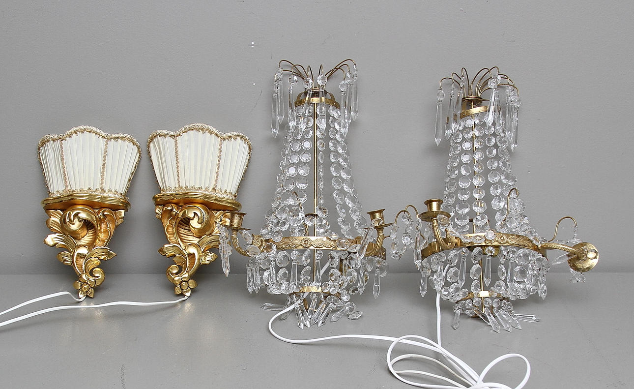 LAMPETTER, två par, 1900-tal.