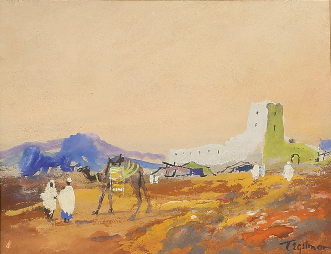 ARNE TEGELMAN. Mixed media, signed.