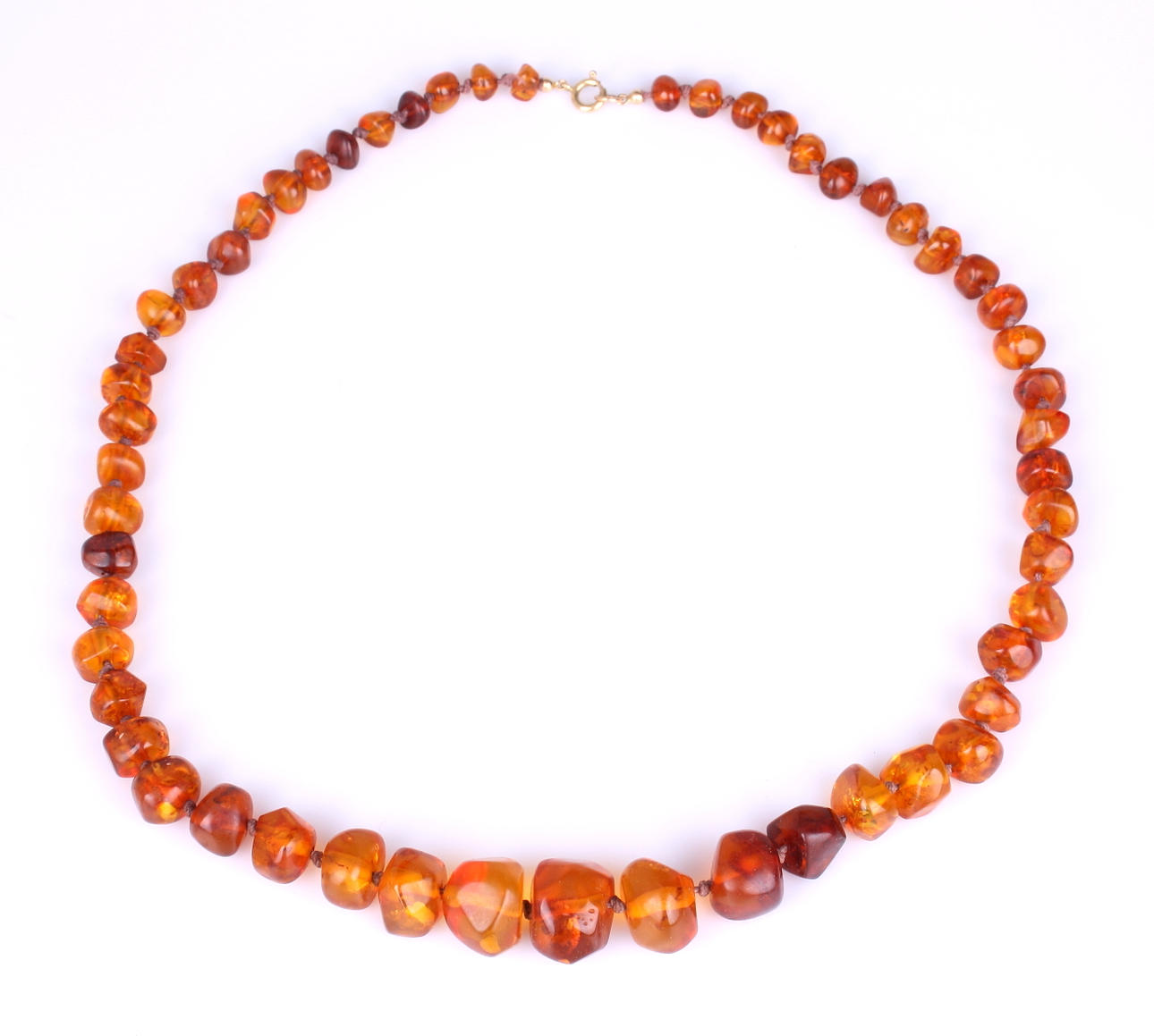 BÄRNSTENSHALSBAND med guldlås 18K.