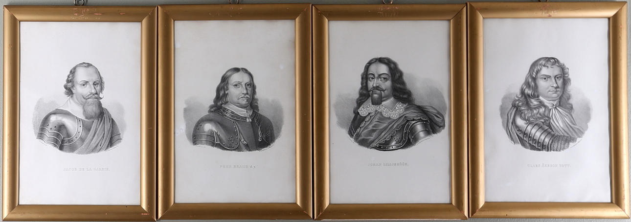 PORTRÄTT, litografier, 4 st Svenska Riksråd.