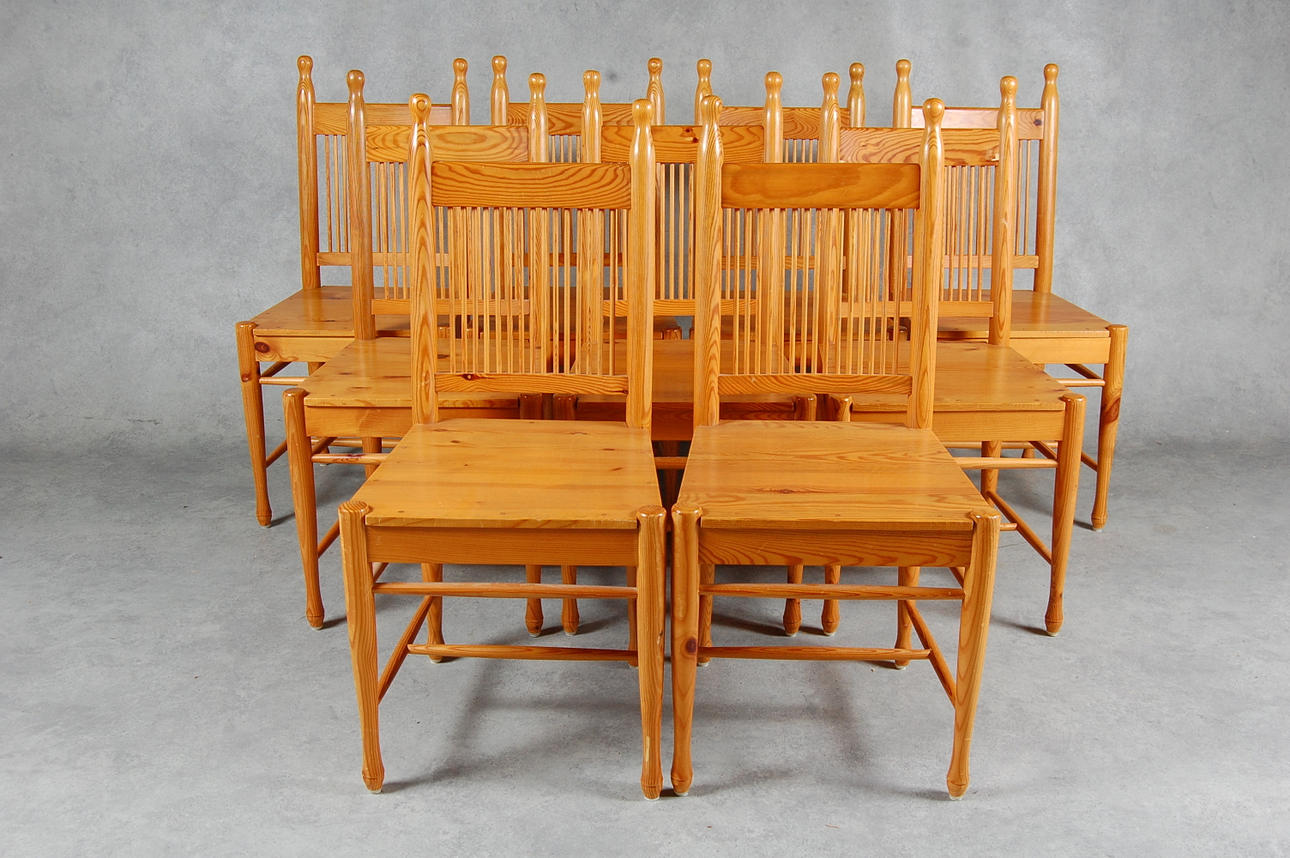 CARL WESTMAN. EFTER. stolar, 9 st, av samma typ som " Arbetarmöbeln " formgiven 1899.