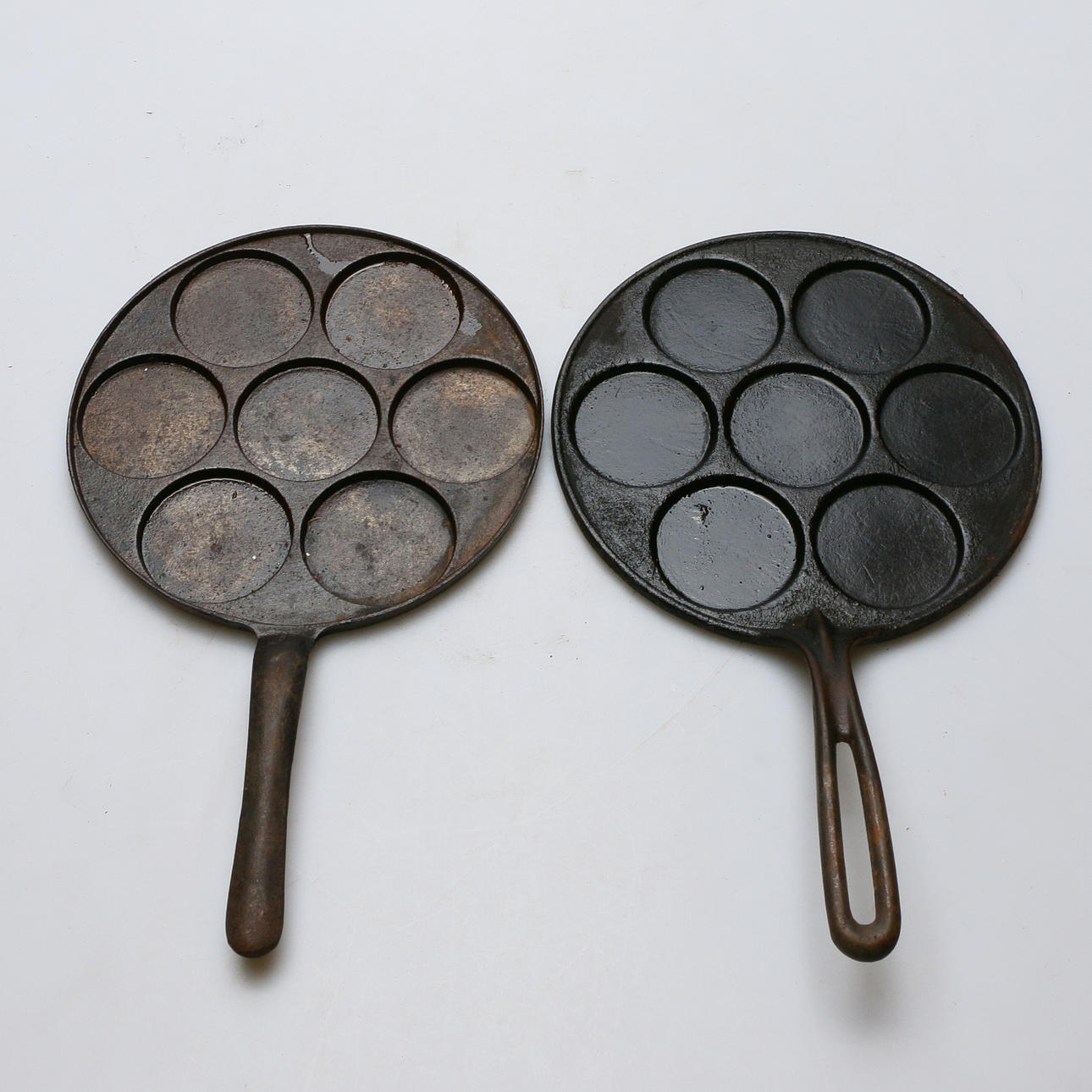 DONUT PANS, 2 pcs, cast iron, 1900s.