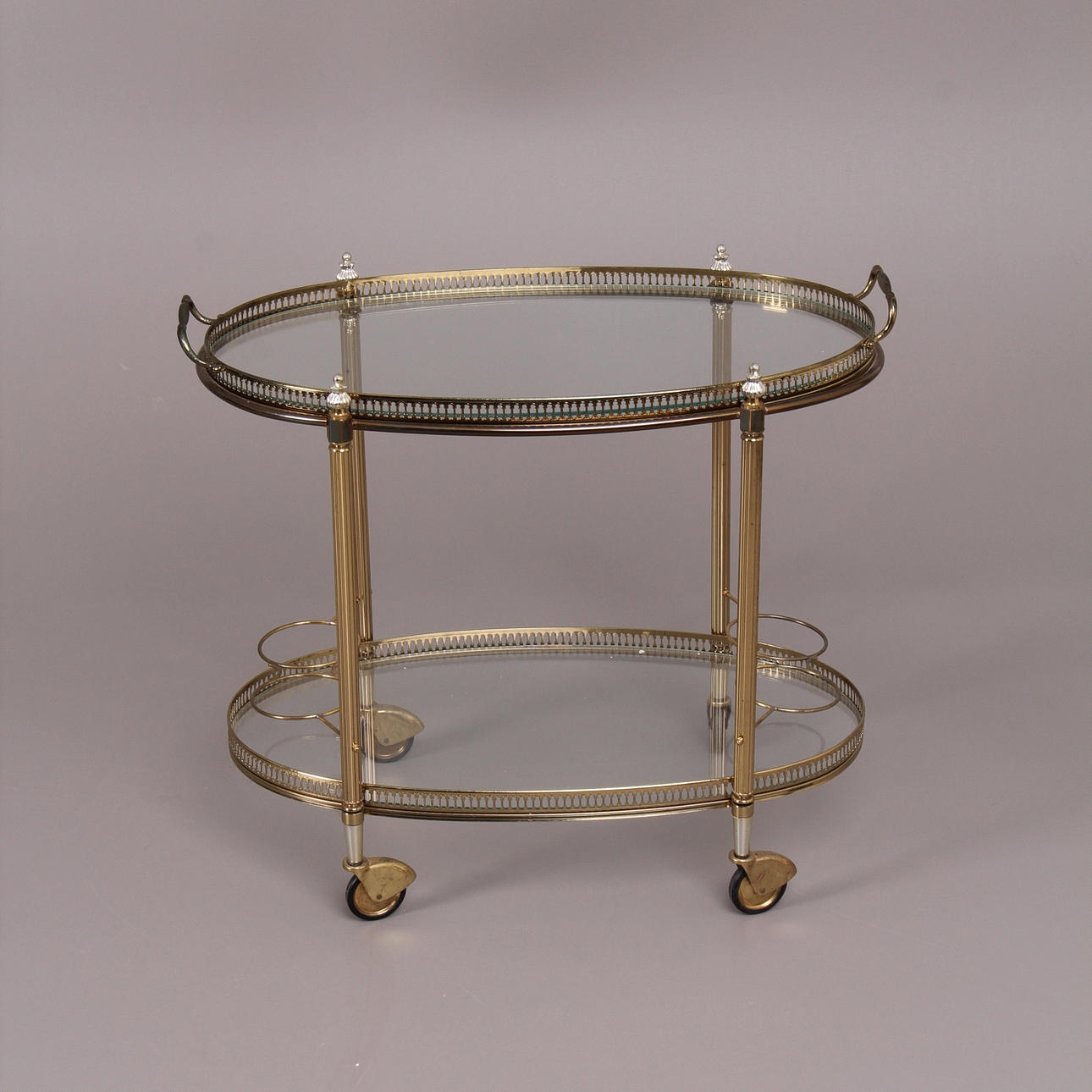 SERVERINGSVAGN, gulmetall och glas, 1900-talets mitt.