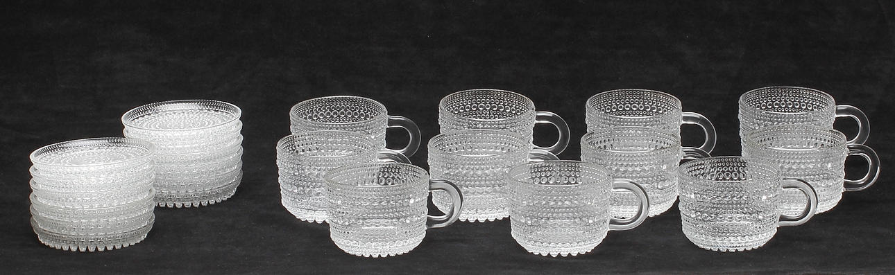 KOPPAR med FAT, glas, Iittala Kastehelmi, Finland.