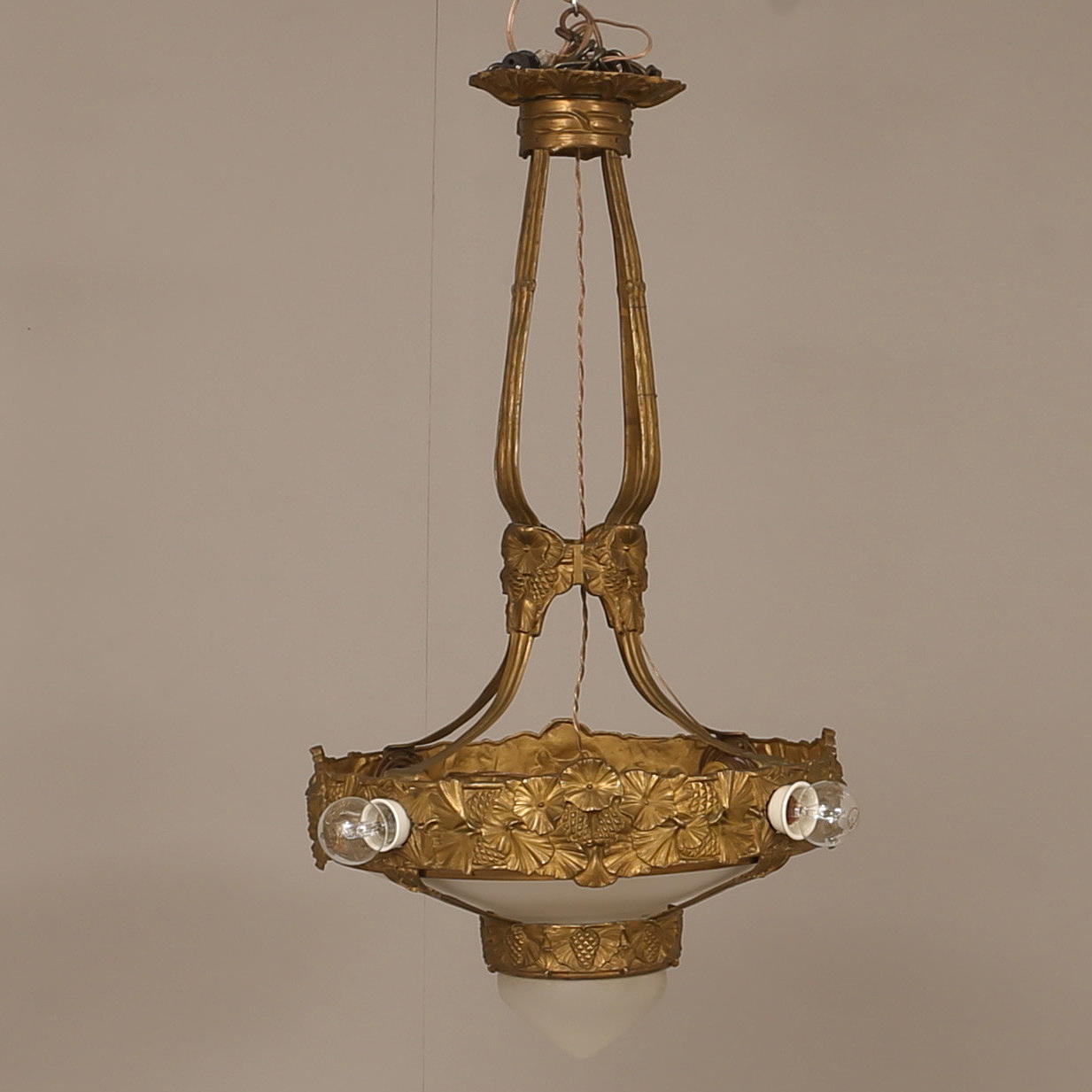 CEILING LAMP, Jugend, bronze, Böhlmarks, possibly Alice Nordin.