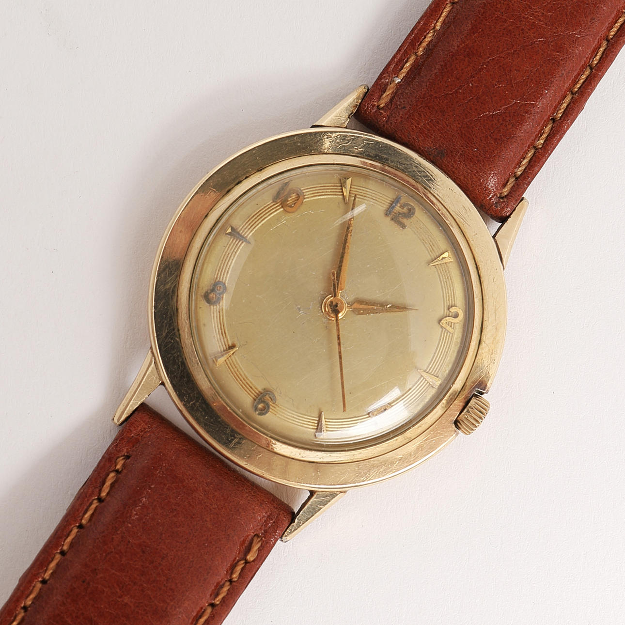 BRACELET WATCH, Bulova, automatic, double, with leather strap.
