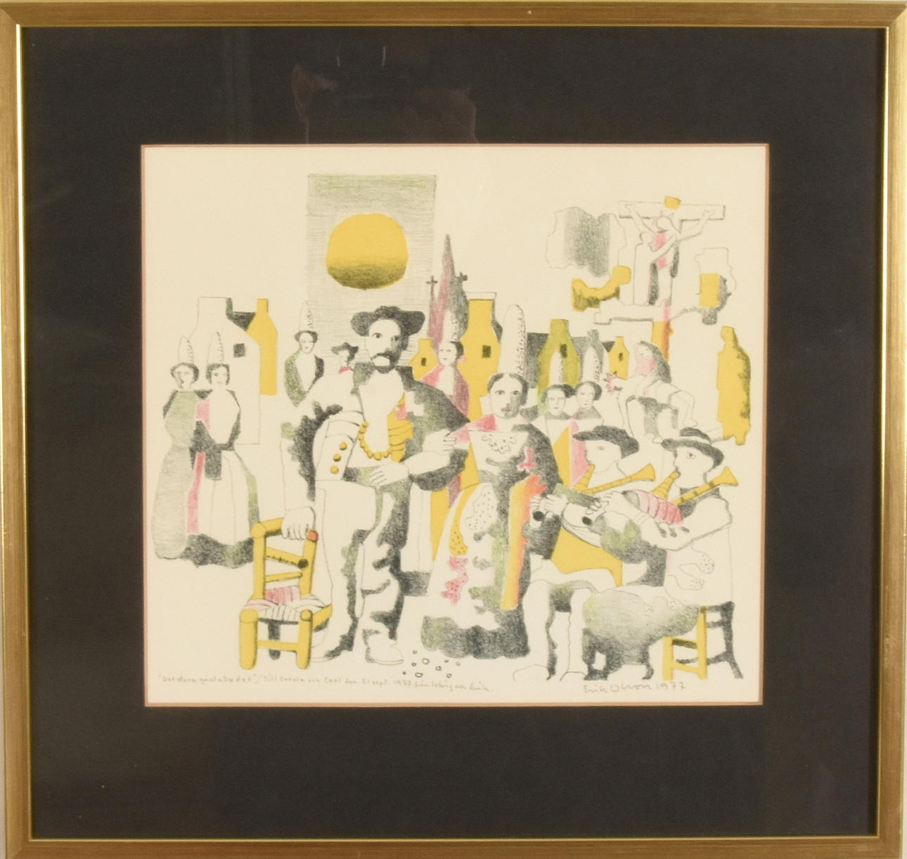 ERIK OLSON. Färglitografi.