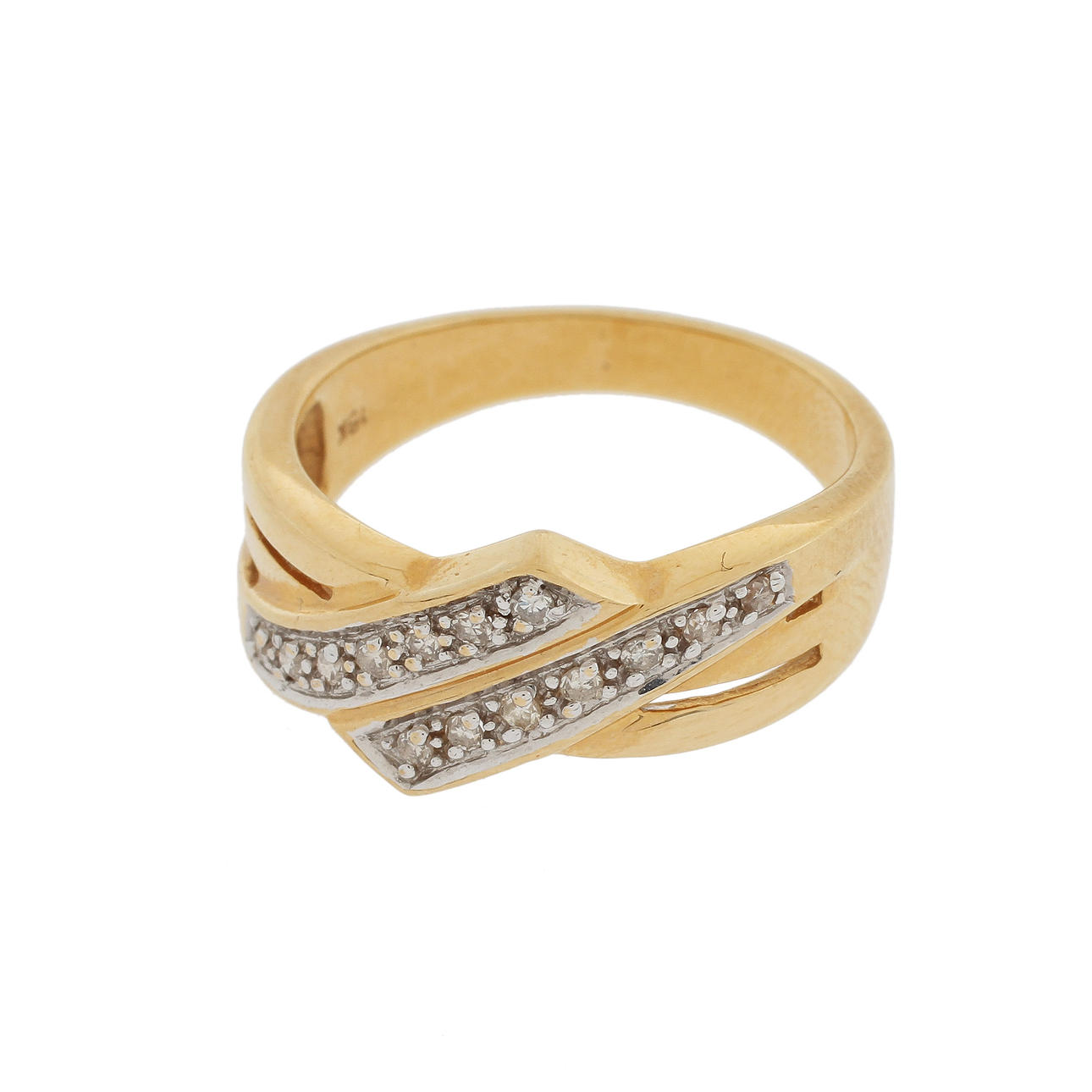 RING, 18k rödguld med 14 st. diamanter, totalt ca 0,07ct. 5,4g.