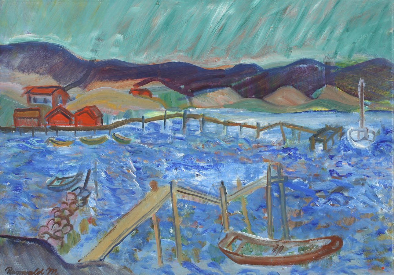 RAGNVALD MAGNUSSON. "Höst i skärgården". Olja på duk. Signerad.