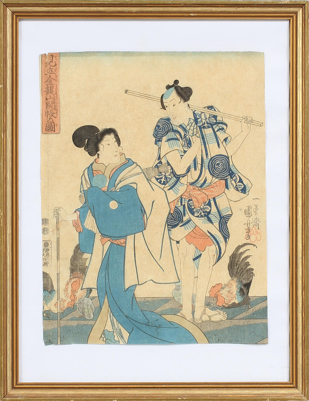 TRÄSNITT, 5 st, Japan, 1800-tal.