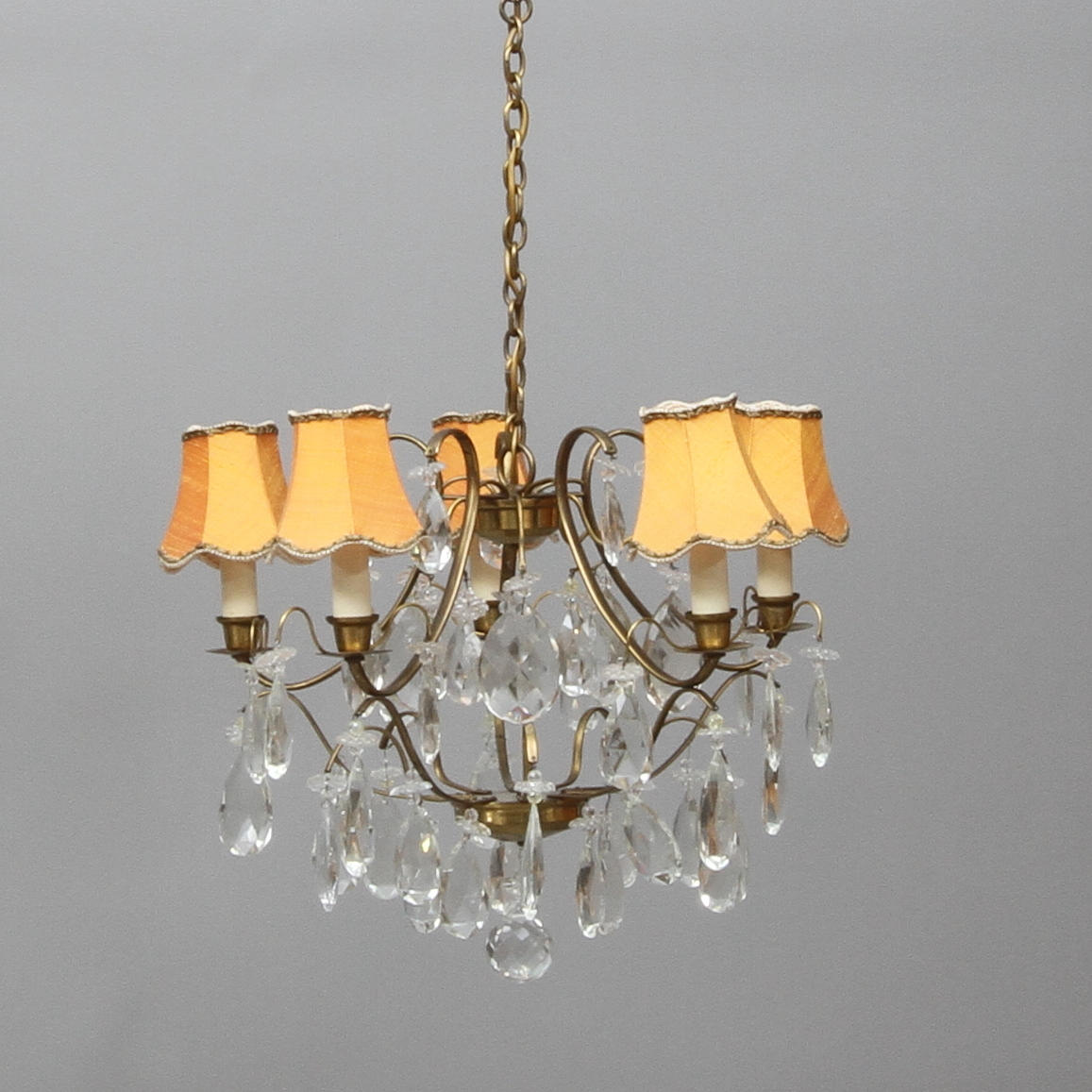 LJUSKRONA, med 5 st ljusarmar, rokokostil, 1900-tal.