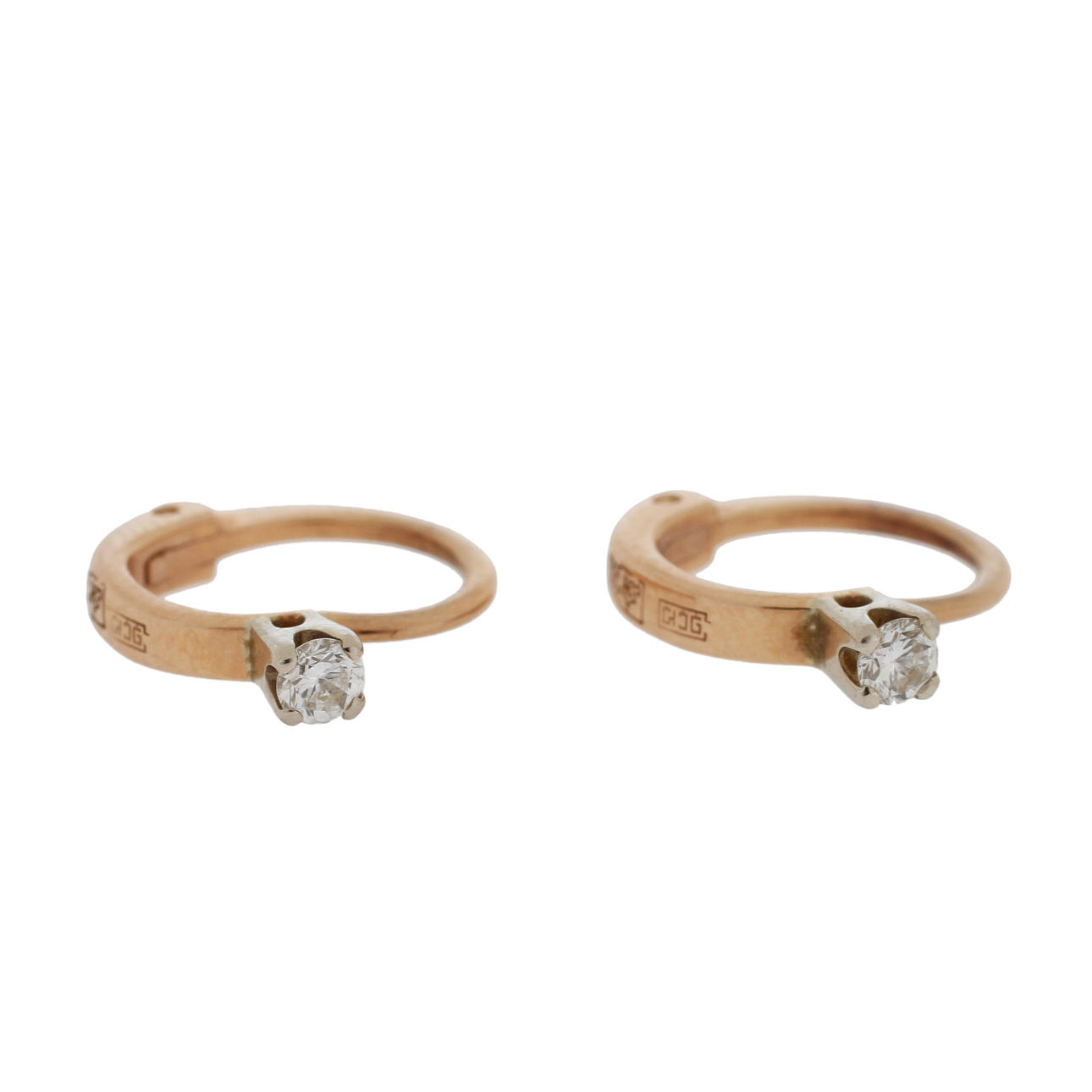 ÖRHÄNGEN, ett par, 18k rödguld med diamanter, totalt ca 0,1ct. 1,9g.