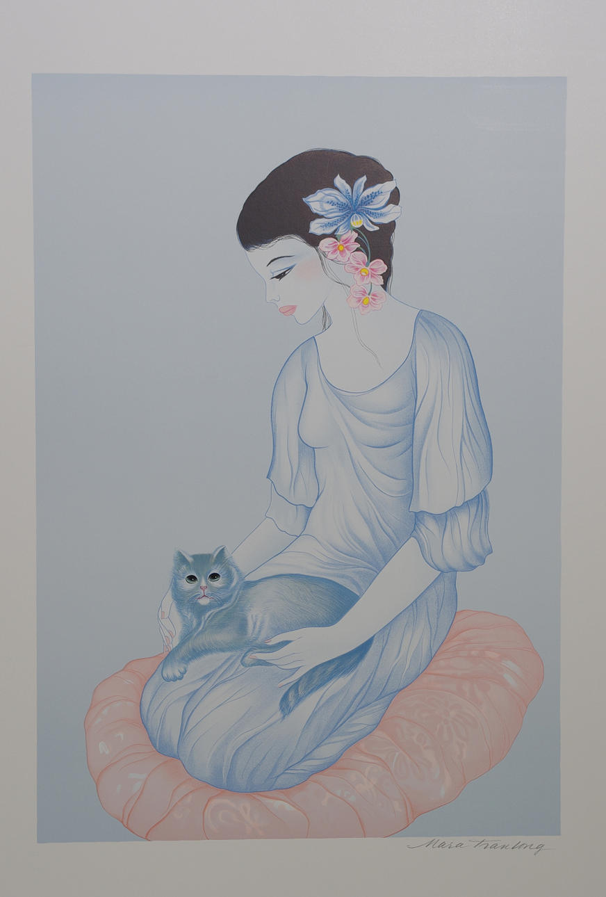 MARA TRAN LONG. La Tendresse, färglitografi, signerad.