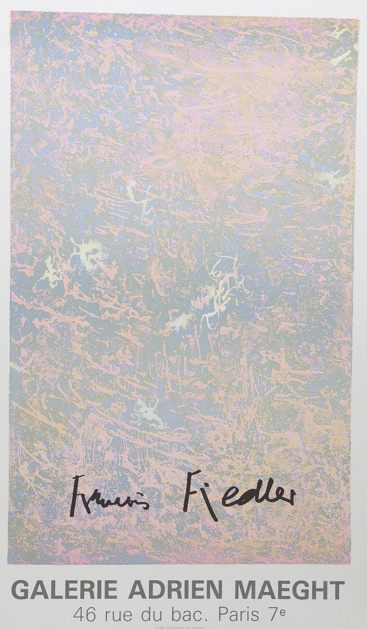 FRANCIS FIEDLER. Färglitografi, original utställningsaffisch, Galerie Maeght, Paris.