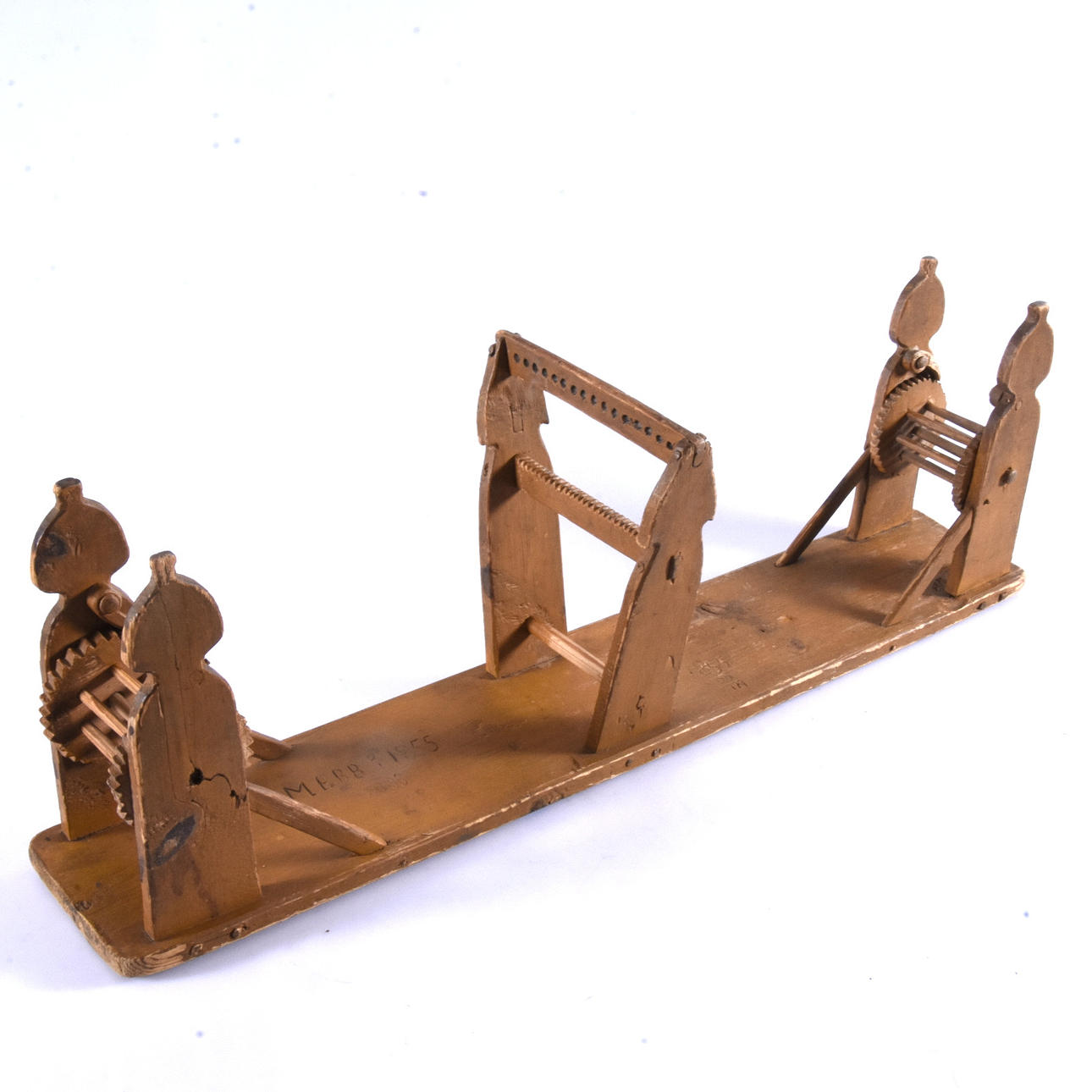 BANDVÄV, trä, daterad 1855.