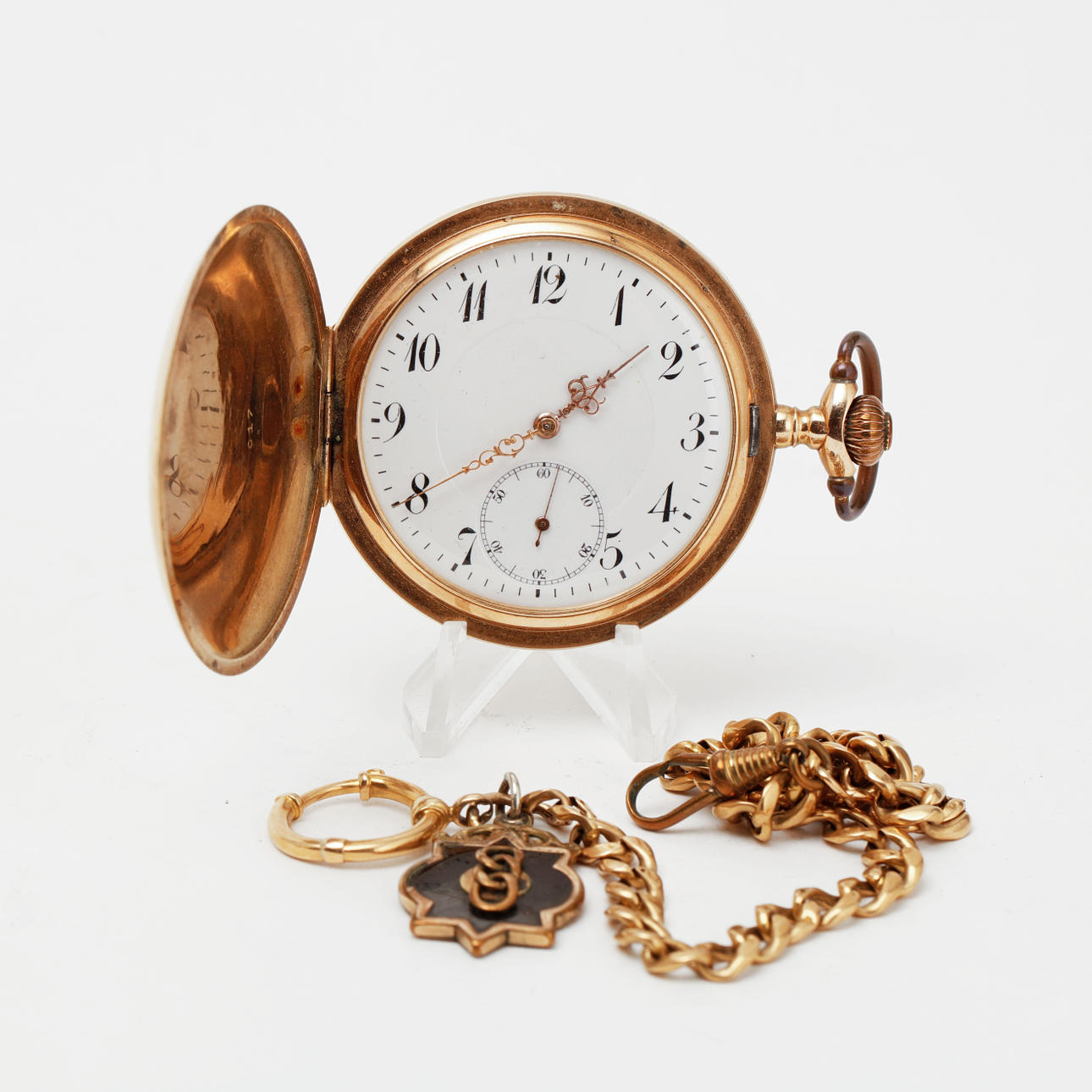 LOMMEUR med KÆDE, 14k guld.