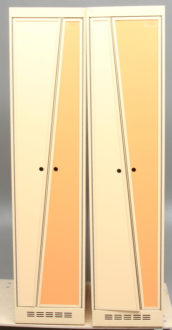 SKÅP, 2 st, industridesign, 1900-tal.