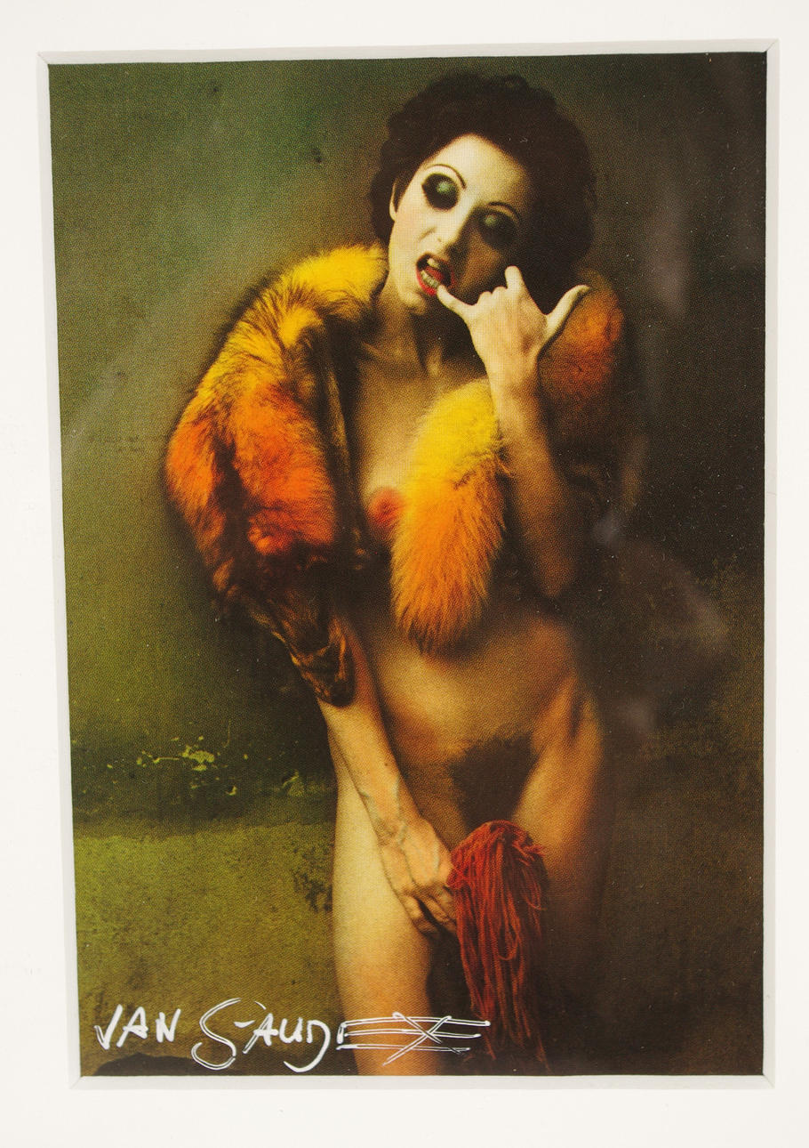 JAN SAUDEK. Kvinnostudie, offsettryck, handsignerat.