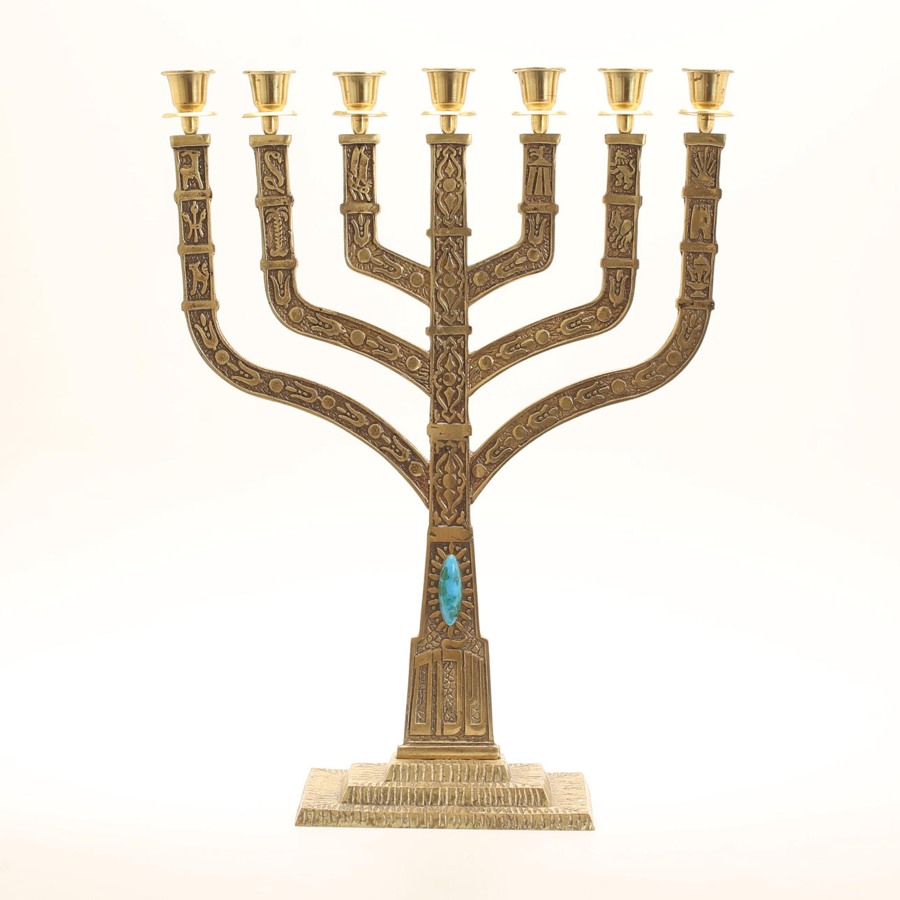 LEUCHTER, 7-armig, Messing.