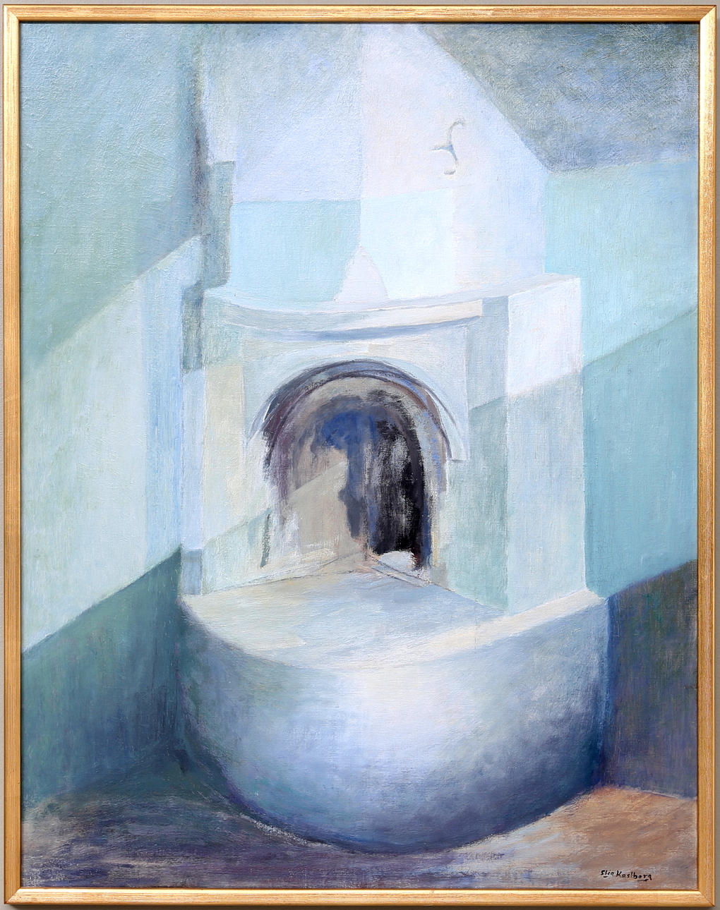 STIG KASTBERG. "Nostalgisk spis", olja på duk, signerad Stig Kastberg.