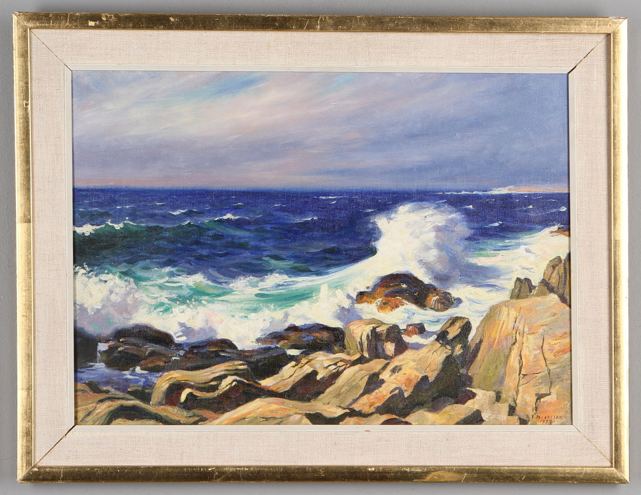 BERNHARD OSCARSSON. Kustmotiv, olja på duk, signerad och daterad 1937.