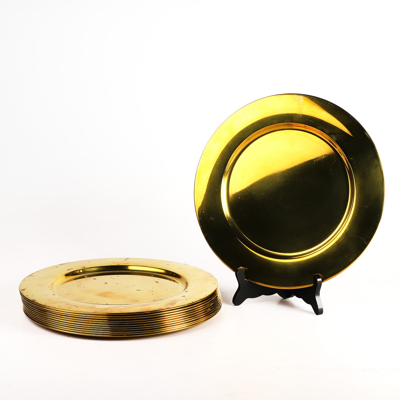 ENVELOPE PLATES, 12 pieces, brass, Stelton, Denmark.