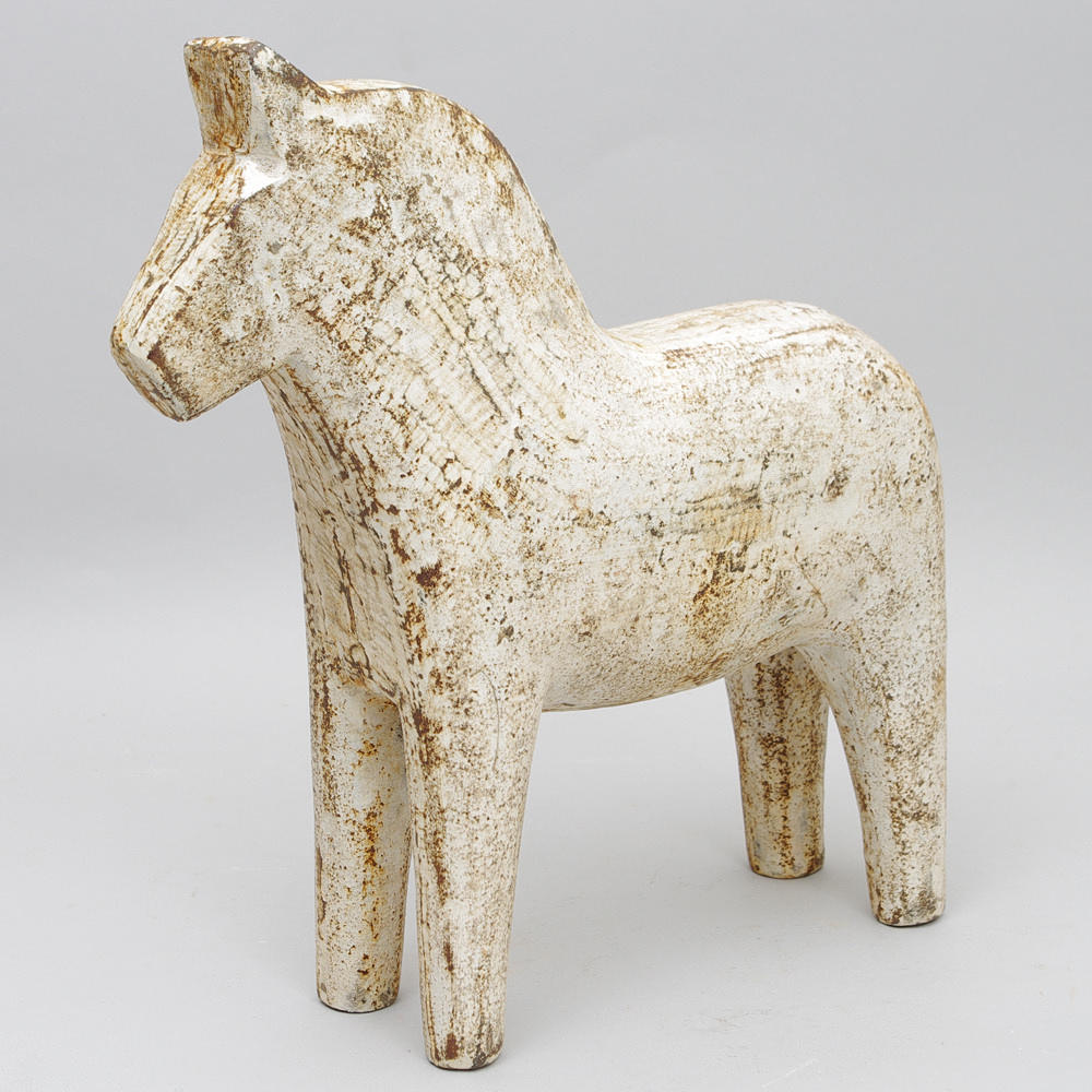 DALAHÄST, vitmålad gjutjärn.