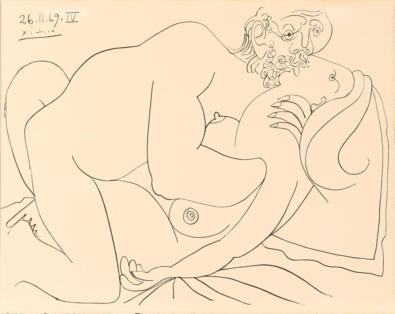 PABLO PICASSO. EFTER. Efter. Ur "Au Baiser d’Avignon - 1972.