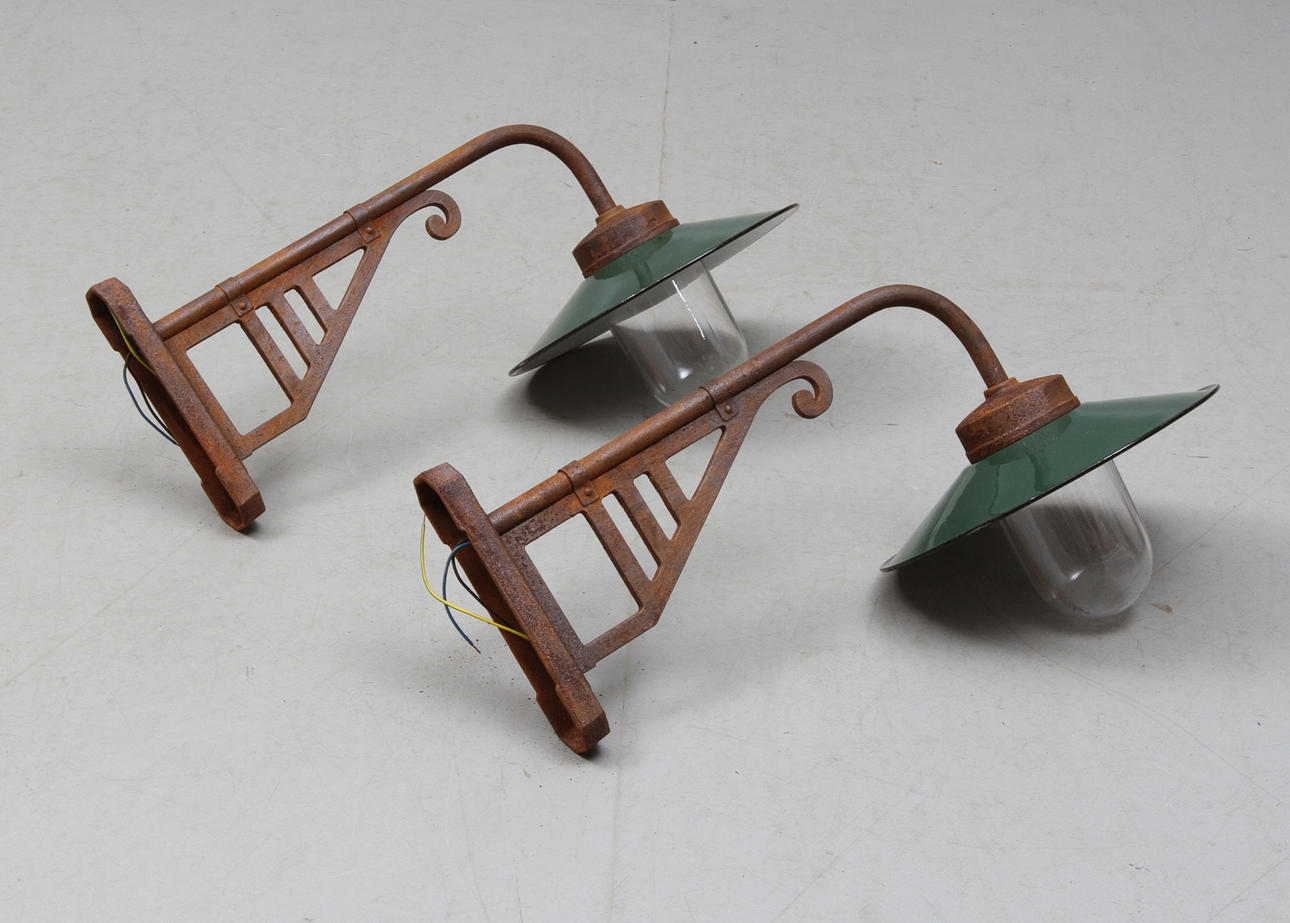 VÄGGARMATURER, 1 par, för utomhusbruk, smide.