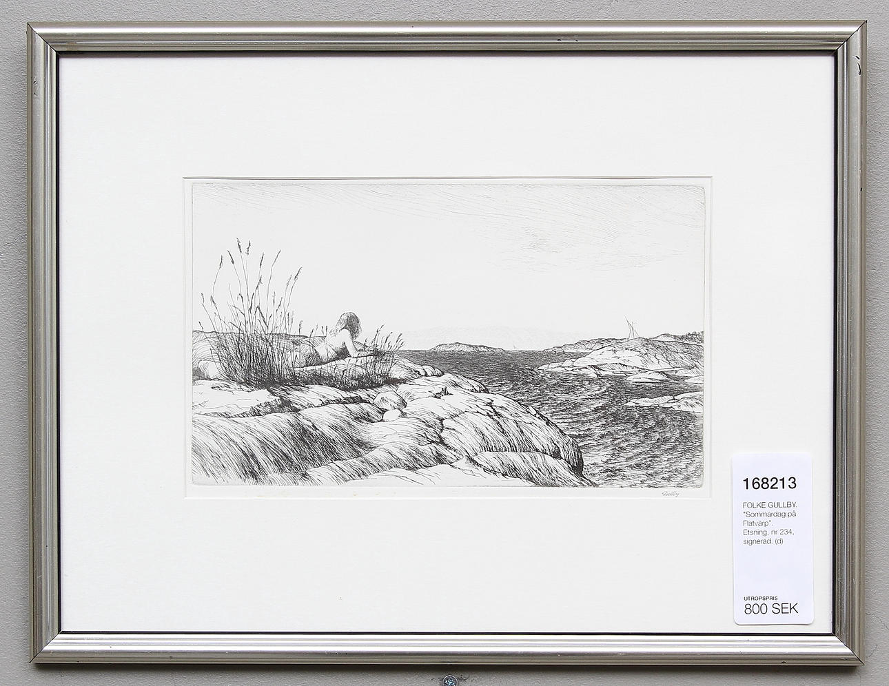 FOLKE GULLBY. "Sommardag på Flatvarp". Etsning, nr 234, signerad.