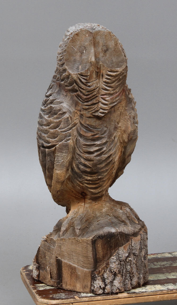 SKULPTUR, Uggla, trä, 1900-tal.