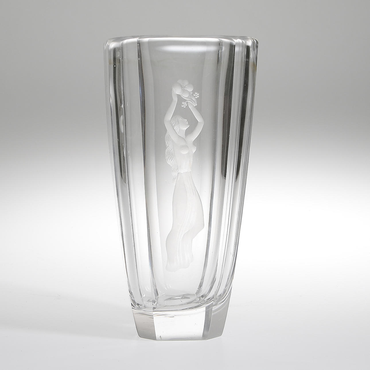 VAS, glas, Sven Palmqvist, Orrefors. 1930-tal.