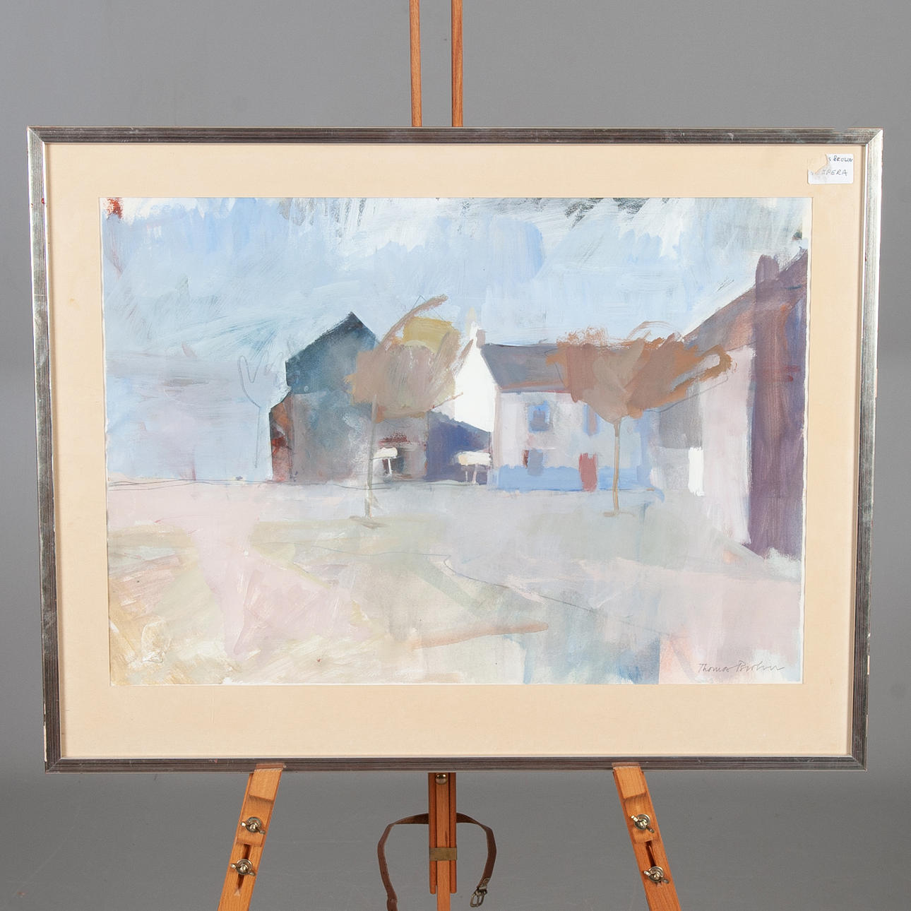 THOMAS BROLIN. Tempera, "Bretagne, Frankrike", signerad.