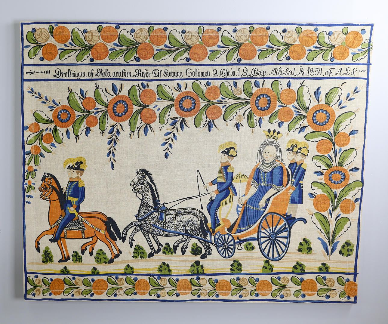 VÄGGBONAD, allmoge, tryck, kopia efter Anders Larsson, Rättvik.