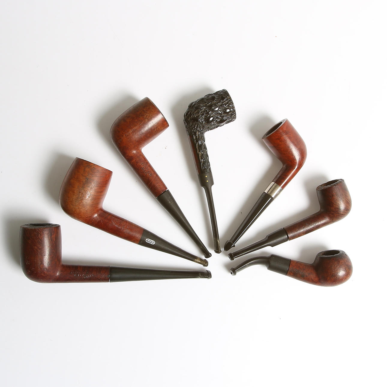 PARTI PIPOR, 7 st, bl.a. USA, Frankrike. 1900-tal.